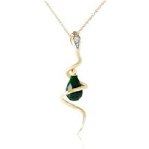 Sapphire & Diamond Priscilla Serpent Drop Pendant Necklace in 9ct Gold