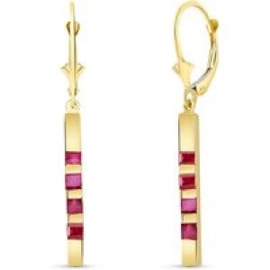 Ruby Hazel Vertical Bar Earrings in 9ct Gold