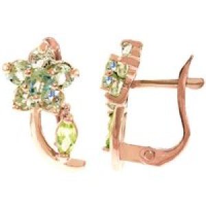 Aquamarine & Peridot Elora Stud Earrings in 9ct Rose Gold