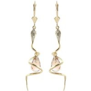 Citrine & Diamond Priscilla Serpent Drop Earrings in 9ct Gold
