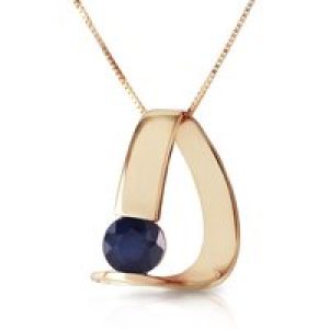 Sapphire Nina Asymmetric Pendant Necklace in 9ct Gold
