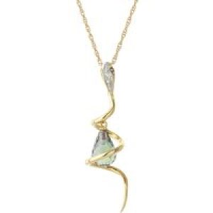 Green Amethyst & Diamond Priscilla Serpent Drop Pendant Necklace in 9ct Gold