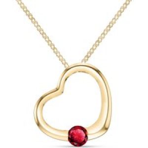 Ruby Colette Heart Pendant Necklace in 9ct Gold