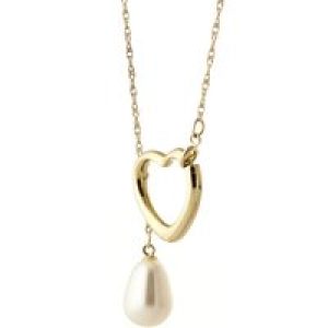 Pearl Minimalist Drop Pendant Necklace in 9ct Gold