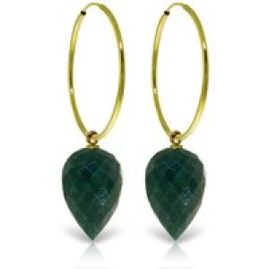Corundum Salma Dimensional Hoop Drop Earrings in 9ct Gold
