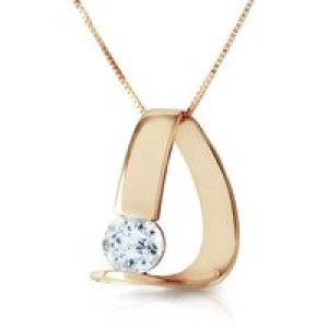 Aquamarine Nina Asymmetric Pendant Necklace in 9ct Gold