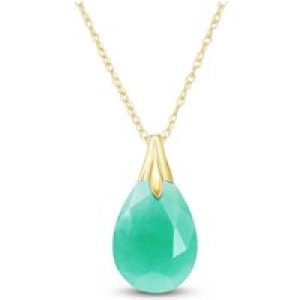 Emerald Beau Drop Pendant Necklace in 9ct Gold