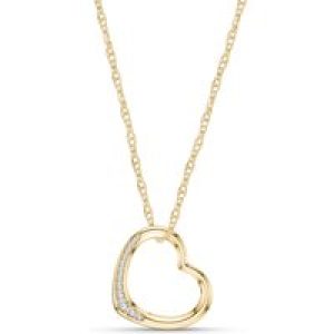 Diamond Colette Embellished Heart Pendant Necklace in 9ct Gold