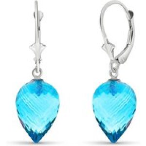 Blue Topaz Salma Dimensional Drop Earrings in 9ct White Gold