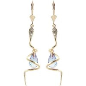 Blue Topaz & Diamond Priscilla Serpent Drop Earrings in 9ct Gold