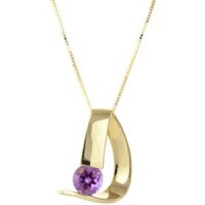 Amethyst Nina Asymmetric Pendant Necklace in 9ct Gold
