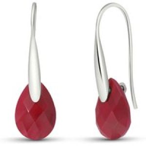 Ruby Lilian Drop Earrings in 9ct White Gold