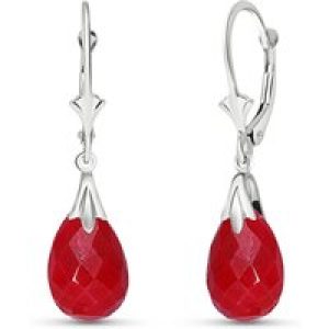 Ruby Vienna Vintage Drop Earrings in 9ct White Gold