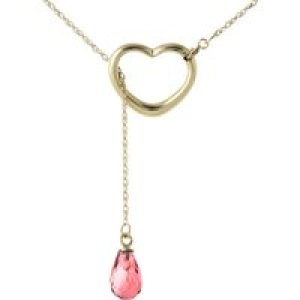 Garnet Marissa Heart Droplet Pendant Necklace in 9ct Gold