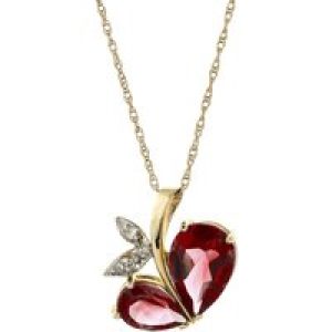 Garnet & Diamond Ferrara Eternal Pendant Necklace in 9ct Gold