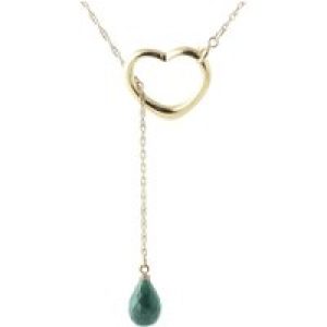 Emerald Marissa Heart Droplet Pendant Necklace in 9ct Gold