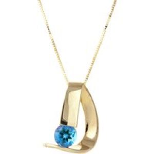 Blue Topaz Nina Asymmetric Pendant Necklace in 9ct Gold
