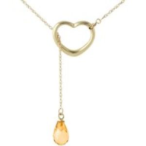 Citrine Marissa Heart Droplet Pendant Necklace in 9ct Gold