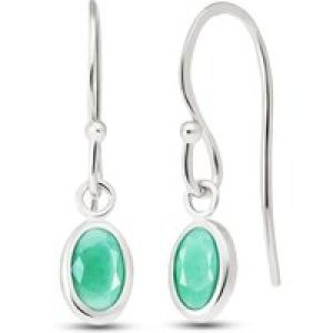 Emerald Beatrice Drop Earrings in 9ct White Gold