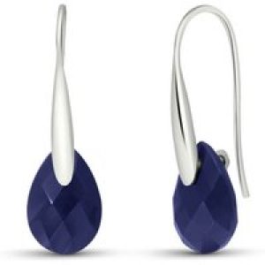Sapphire Lilian Drop Earrings in 9ct White Gold