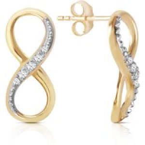 Diamond Sofia Entwined Infinity Earrings in 9ct Gold