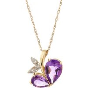 Amethyst & Diamond Ferrara Eternal Pendant Necklace in 9ct Gold