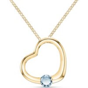 Aquamarine Colette Heart Pendant Necklace in 9ct Gold