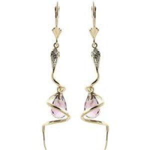 Garnet & Diamond Priscilla Serpent Drop Earrings in 9ct Gold