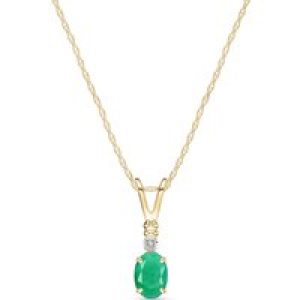 Emerald & Diamond Calla Aspire Pendant Necklace in 9ct Gold