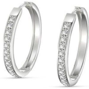Diamond Carissa Classic Hoop Earrings in 9ct White Gold