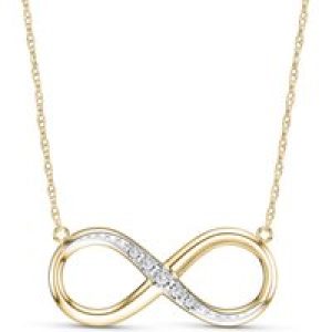 Diamond Sofia Entwined Infinity Pendant Necklace in 9ct Gold