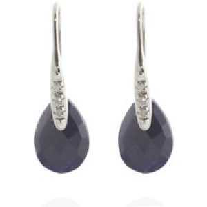 Sapphire & Diamond Ancona Classic Drop Earrings in 9ct White Gold