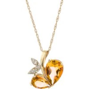 Citrine & Diamond Ferrara Eternal Pendant Necklace in 9ct Gold