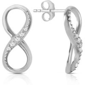 Diamond Sofia Entwined Infinity Earrings in 9ct White Gold