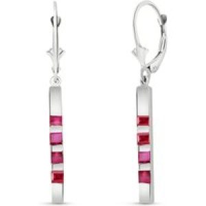 Ruby Hazel Vertical Bar Earrings in 9ct White Gold