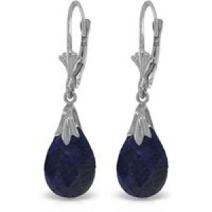 Sapphire Vienna Vintage Drop Earrings in 9ct White Gold