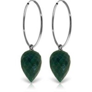 Corundum Salma Dimensional Hoop Drop Earrings in 9ct White Gold