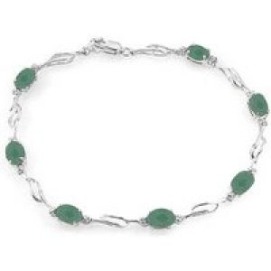 Emerald & Diamond Colette Entwined Tennis Bracelet in 9ct White Gold