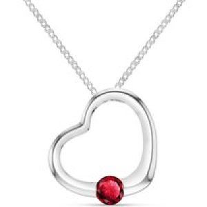 Ruby Colette Heart Pendant Necklace in 9ct White Gold
