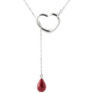 Ruby Marissa Heart Droplet Pendant Necklace in 9ct White Gold
