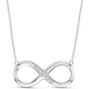 Diamond Sofia Entwined Infinity Pendant Necklace in 9ct White Gold