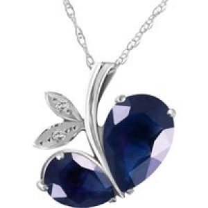 Sapphire & Diamond Ferrara Eternal Pendant Necklace in 9ct White Gold