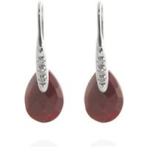 Ruby & Diamond Ancona Classic Drop Earrings in 9ct White Gold