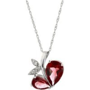 Garnet & Diamond Ferrara Eternal Pendant Necklace in 9ct White Gold