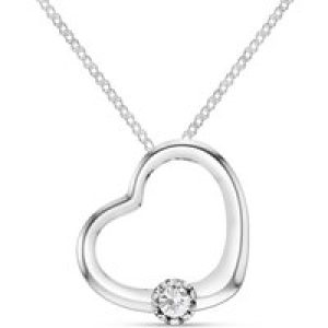 Diamond Colette Heart Pendant Necklace in 9ct White Gold