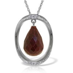 Ruby & Diamond Laurie Dimensional Embellished Pendant Necklace in 9ct White Gold