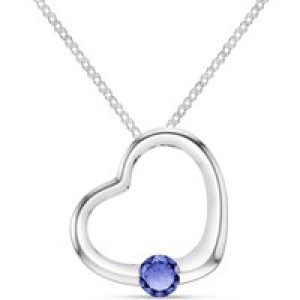 Tanzanite Colette Heart Pendant Necklace in 9ct White Gold