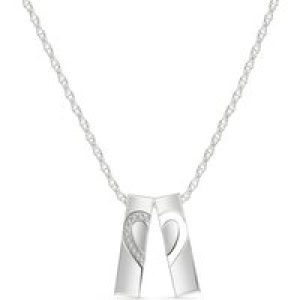 Diamond Valentina Contemporary Bar Pendant Necklace in 9ct White Gold