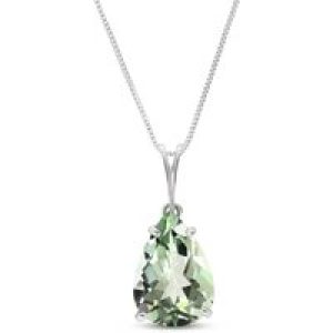 Green Amethyst Alanna Classic Pendant Necklace in 9ct White Gold