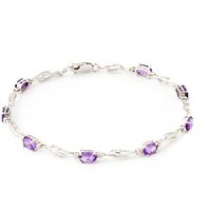 Amethyst & Diamond Colette Entwined Tennis Bracelet in 9ct White Gold